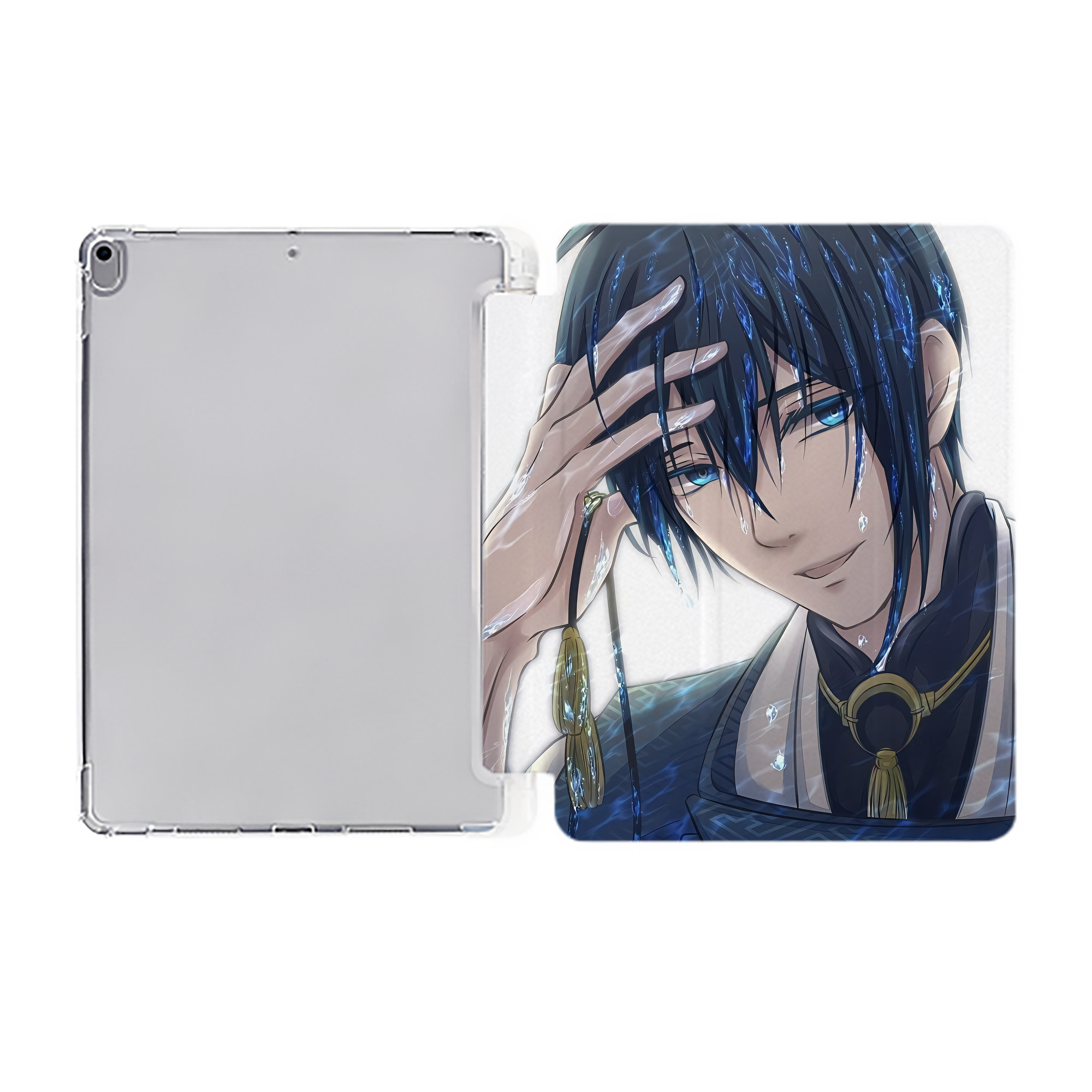 （画像用） 刀剣乱舞 Touken Ranbu IPad ケース ペン収納付き 三つ折りスタンド PUレザー×シリコン 対応機種9.5/10.5/10.9インチ